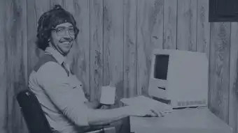 Meme of a nerd in the 90s.